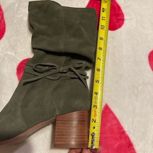 Violet & Red Janine Tall Shaft Suede Boots in Olive - Picture 8 of 11